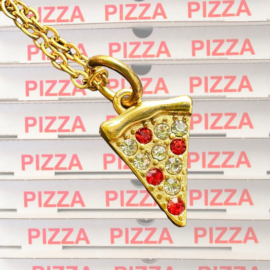 18K gold-plated pizza slice necklace